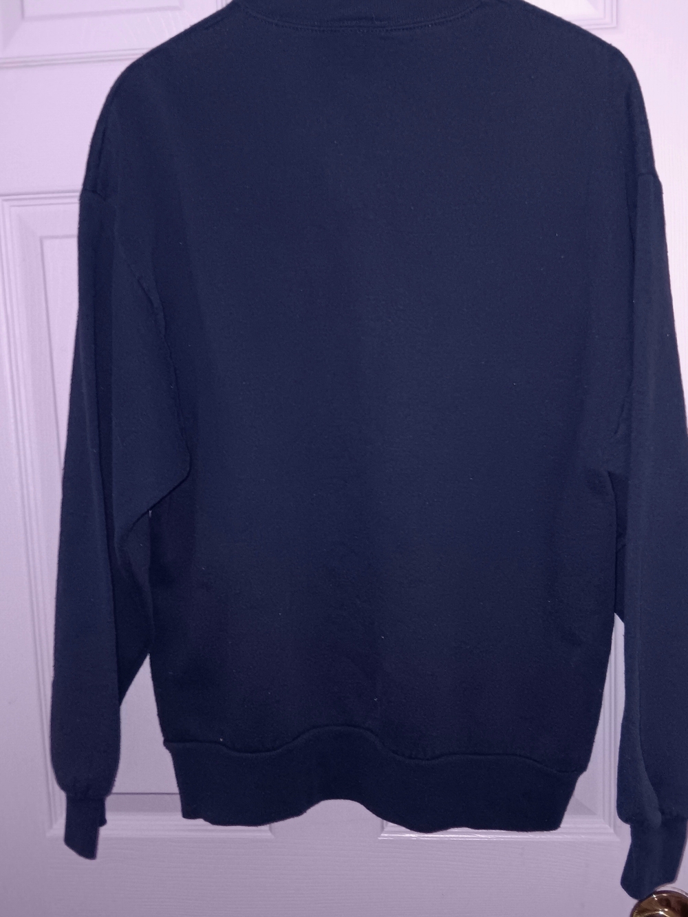 Womens Navy Blue  Crewneck Sweatshirt with Adorable Autumn Puppy Graphic Large - Picture 3 of 4